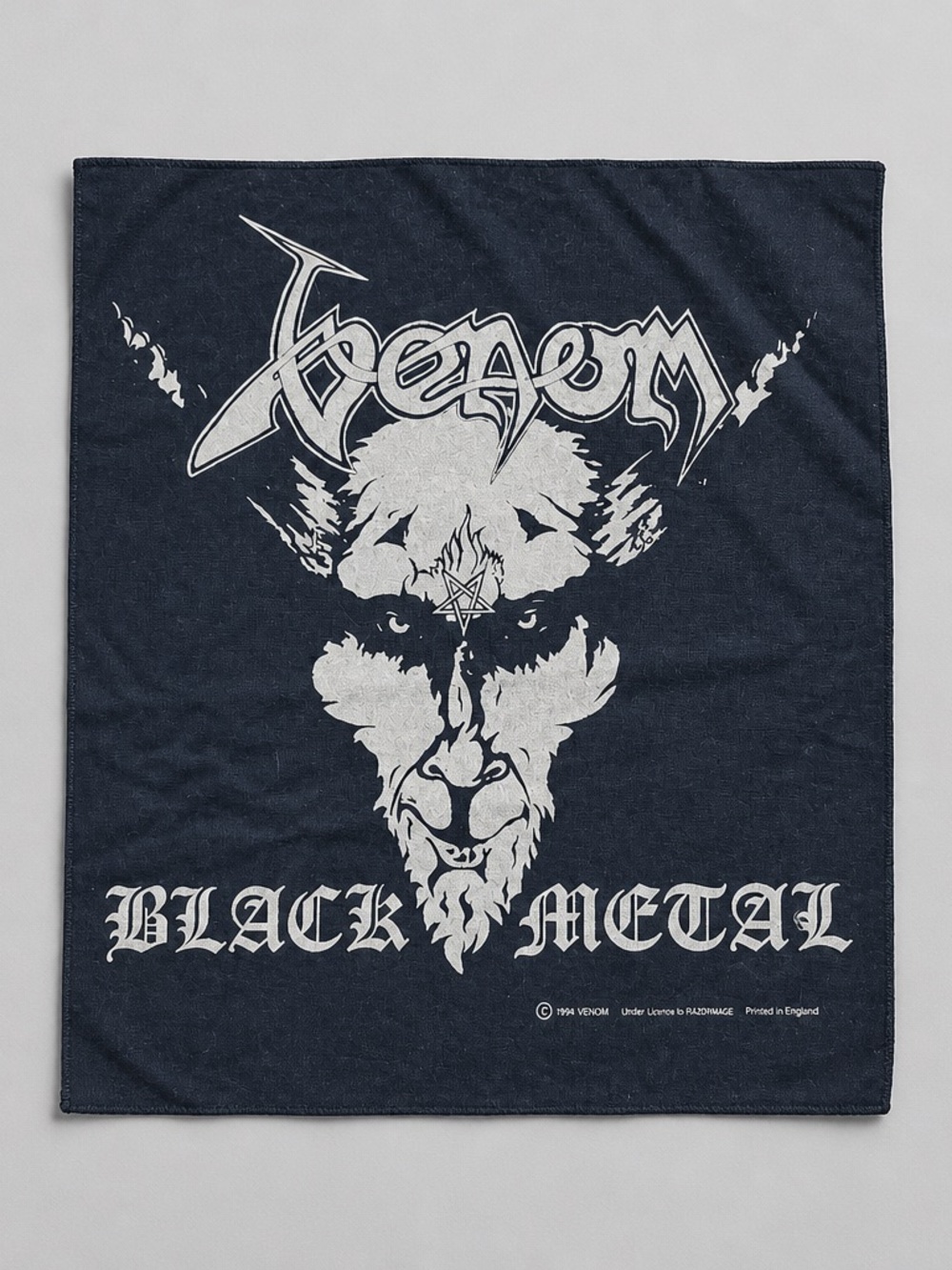 Vintage‎ Venom Black Metal Goat Head Back Patch 1994 Printed in England